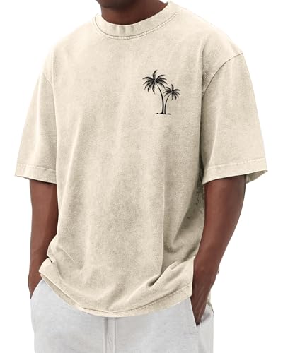 Men's Short Sleeve Shirts Oversized Cotton Vintage...