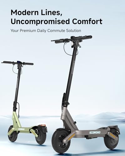 Image of ECOROAD Electric Scooter,25MPH-32MPH, 18-50 Miles Range, 330LBS Load, Off-Road Tires, RGB Lights & APP Control