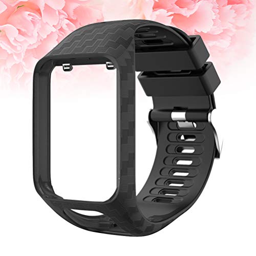 UKCOCO Compatível com Pulseira de Silicone Tomtom 2 3 Pulseira de Pulseira de Grão Esculpida para Ho