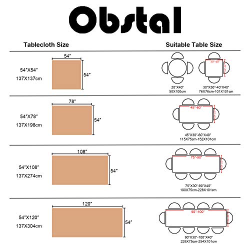 Obstal 100% Waterproof PVC Table Cloth, Oil-Proof Spill-Proof Vinyl Rectangle Tablecloth, Wipeable Table Cover for Outdoor and Indoor Use,Navy Blue,54 x 54 Inch by Obstal - Image 2