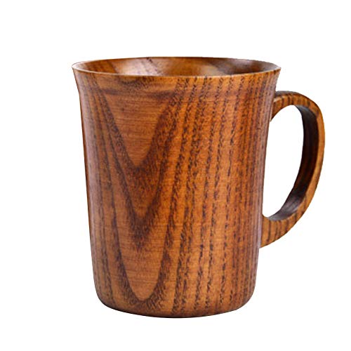 GUMEI Tasse à Thé en Bois Massif Naturel Japonaise - Faite à la Main Avec Poignée - Isolation...