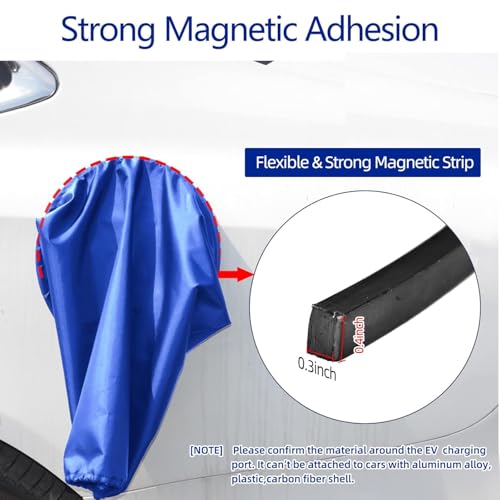 Image of EV MASTER Waterproof EV Charging Port Cover Magnetic Weatherproof Shield for Outdoor Charging | Protects EV Charging Tram from Rain, Dust & Snow | Universal Fit with Velcro Tight Seal