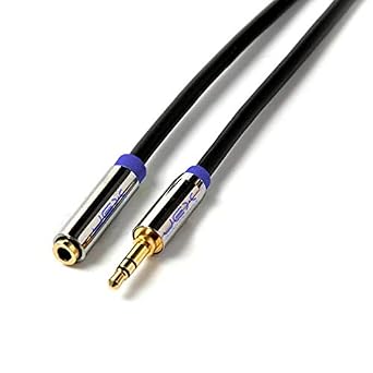 Professional Headphone Speaker Extension Cable 1/8" 3.5mm Stereo Jack Male to Female Gold Plated 3ft