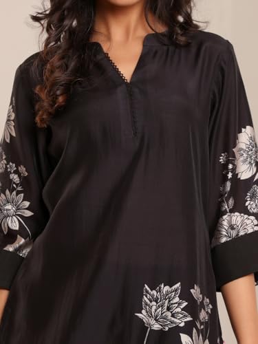 Image of Varanga Women Printed Straight Kurta Pant Set |Chanderi Silk | Summer Wear | Soft, Lightweight & Breathable | Casual Wear