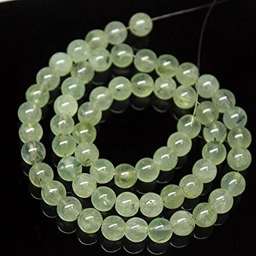 Perles en préhnite naturelle 7mm pour créer vos bracelets de lithothérapie