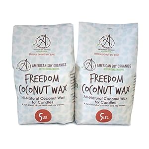American Soy Organics Freedom Coconut Soy Wax Beads for Candle Making – Natural Candle Making Supplies – Paraffin-Free,Beeswax-Free Coconut Candle Wax for Container Candles,Tealights,Wax Melts 10 lbs