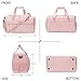 Gym Bag for Men Women, Sports Duffle Bags with Wet Pocket & Shoes Compartment, Water Resistant Overnight Weekender Duffel Bag - Pink