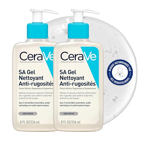 Gel Nettoyant SA CeraVe anti-rugosités à l'acide hyaluronique pour le soin des peaux sèches