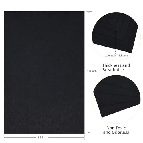 haofeijh black felt fabric sheets - 6pcs felt squares - 8x12 1 colors soft felt squares 15mm for sewing patchwork decoration embroidering book diy craft