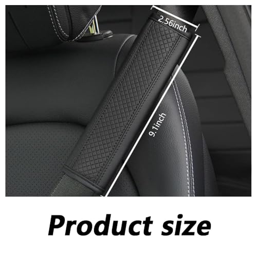 2PCS Car Seat Belt Cover Pad,Breathable Leather Seatbelt Covers for Shoulder Protection and Car Decorations,Universal Seatbelt Cushion Adding Car Seat Strap Pads Car Accessories Interior (Black) - Image 3