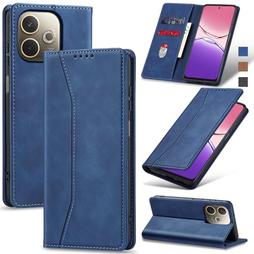 Jasonyu Funda para OPPO A5 Pro 4G/5G,Cuero PU Carcasa,Tipo Libro Flip Case con Tarjetas y Cartera,Soporte Plegable,Cierre magnético,Capa (Azul)