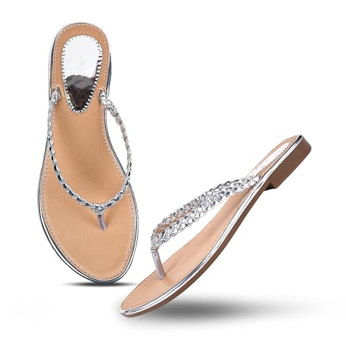 Image of JM LOOKS Women's Casual All Day Flat Slippers Comfortable Sole, Stylish Design, Ideal for Women & Girls