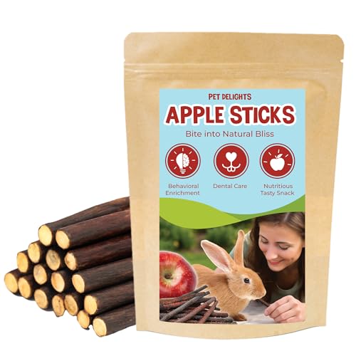 Image of SunGrow Apple Sticks, Wood Chew Treats for Rabbits, Chinchillas, Bunny, Hamster, Squirrel, Guinea Pigs, Small Animals Teeth Grinding 100g (3.5 oz)