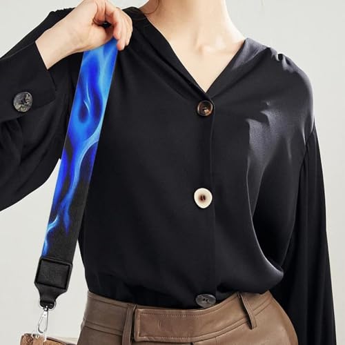 Image of GLENLCWE Blue Flame Replacement Belt Wide Purse Strap for Women Adjustable Crossbody Straps Guitar Strap for Bag Purses