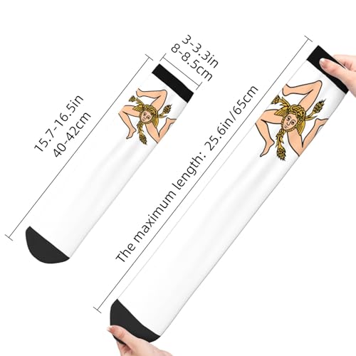 Sicily Flag Unisex Cushion Crew Sock Soft Casual Mid-Calf Socks4