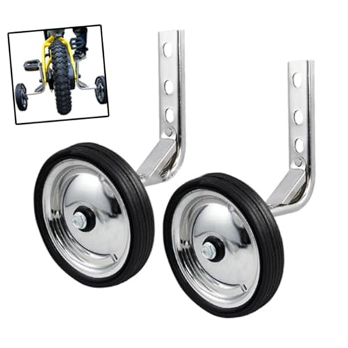 Ruedas de Entrenamiento Ajustables y Resistentes Abaodam para Bicicleta, Estabilizadores de Acero para Equilibrio en Bicicleta, Color Negro y Plata miniatura 4