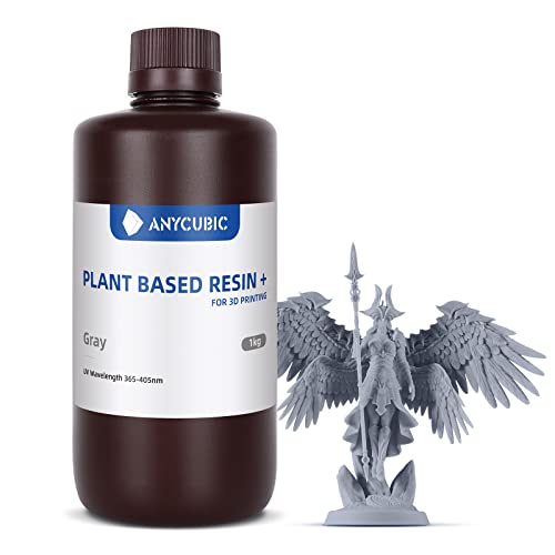 Image of ANYCUBIC Upgraded Plant Based Resin with Low Odor, 3D Printer Resin with Balance Between Toughness and Resilience (Grey, 1000g)