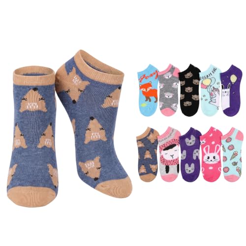 Image of Tipi Toe Women's 10 Pairs Lightweight Colorful Socks - Fun Low Cut Patterns for All-Day Comfort and Easy Everyday Style