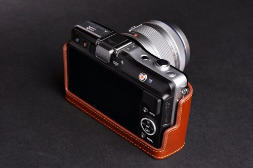 Demi camera case Olympus Epm2 cuir véritable pour éviter rayures