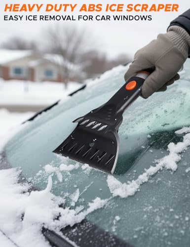 Image of EcoNour 53″ 3 in1 Extendable Snow Brush with Ice Scraper for Car Windsheild | 360 Pivoting Long Snow Brush for SUV, Truck, and Car | Winter Car Accessories
