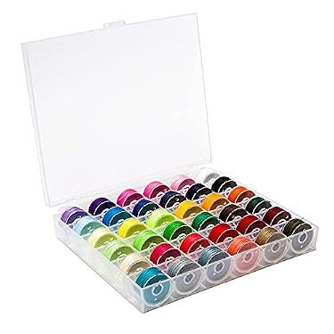 AMAZON - BetyBedy 36Pcs Bobbins and Sewing Threads with Bobbin Case for Multiple Sewing Machine, Pre-Wound Bobbins Set for Bro-Ther/Baby-Lock/Jano-me/El-na/Sin-ger, Standard Size and Assorted Colors