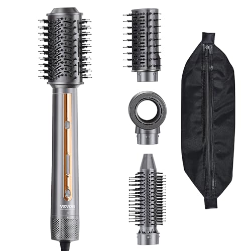 Vevor Styler E Spazzola Per Asciugacapelli, Alta Velocità Ionic Caldo Aria Styler Con 3 Spazzole 1 Ugello 4 Temperature E Spazzola Per Asciugacapelli 