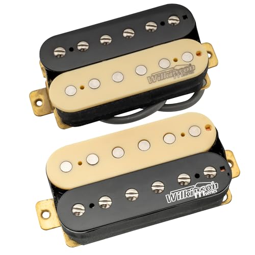 Wilkinson WOHZB Keramik Overwound Open Style Humbucker Pickups Neck Bridge Tonabnehmer Set für E-Gitarre, Zebra