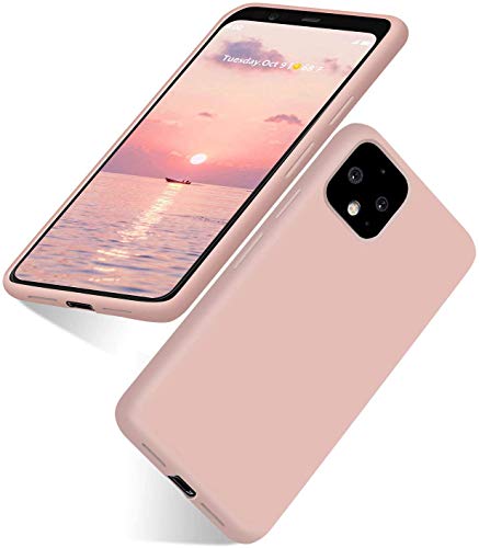 abitku Coque pour Google Pixel 4XL, Google Pixel 4XL en Gel de Silicone et Caoutchouc Souple avec Doublure en Tissu Microfibre et Coussin Compatible avec Google Pixel 4 XL 2019 (Sable Rose)