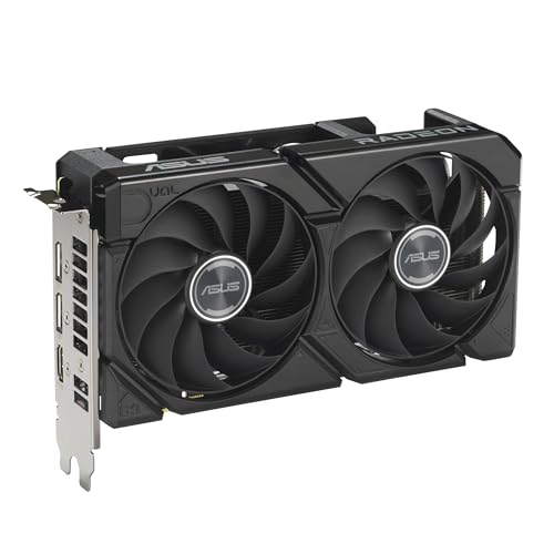 Dual AMD Radeon RX 9060, Scheda Grafica 8G GDDR6, 128 Bit, PCIe 5.0, 1 HDMI 2.1, 2 DisplayPort 2.1, Design a 2,5, Ventole Axial-Tech, Tecnologia 0db, GPU Tweak III, Nero, DUAL-RX9060-8G - Scheda video - Immagine 1