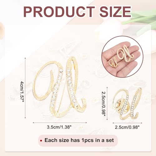 Image of PATIKIL Rhinestone Letter Brooch Pins, Initial Rhinestone Alphabet Letter Lapel Badges Pin for Women Men Suits Dress Coat