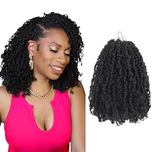 Datanala Yanky Twists Crochet Braiding Hair 10 Inch 9 Packs Crochet Hair with Curls Micro Spring Twists Crochet Hair Pre-looped Curly Crochet Braids Hair Extensions for Women (1B#, 10inch)
