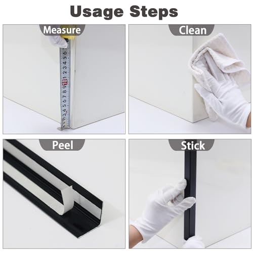 Image of Coengwui Aluminum Corner Guards, Peel and Stick L-Shaped Molding Trim for Wall Table Door Frame Protection and Decoration (Matte Black, 3Pcs x 2.9ft x 0.8in)