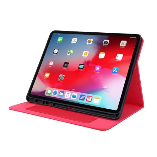 Coque iPad Air 13 M3 2025 rouge avec support pliable et porte-stylet intégré - 4