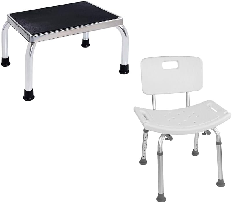 Vaunn Medical Welded Foot Step Stool and Adjustable Shower