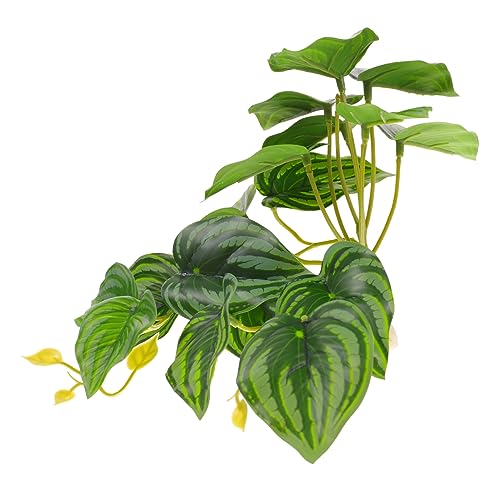 balacoo Reptile Plant Ornament Lifelike Terrarium Plant for Fish Tank Decoration Artificial Adornment for Reptiles Easy Installation Base for Pets