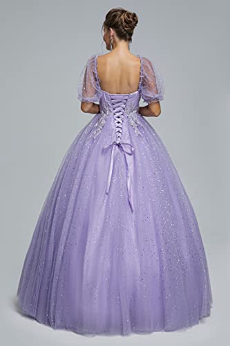Image of Women's Beading Sweetheart Ball Gown Tulle Layed Long Quinceanera Dress