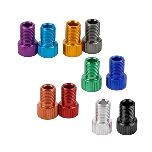 Wealrit 30 Pcs Presta Valve Adapters Aluminum Alloy Convert Presta to Schrader Bike Inflatable Connector Bicycle Tube Pump Air Compressor(Multicolor)
