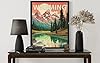 Wyoming State Scenery Poster Art Print, Retro States Landscape Wall art Decor, Adventure Mountain and Scenery Painting for Bedroom, Living Room 42 (Wyoming, 8 x 10 inches, Unframed) #4