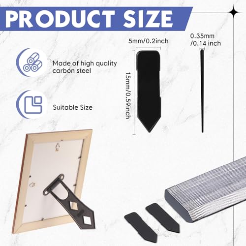 MorningRo 750 Pcs Picture Frame Points Refill Universal Flexible Inserts Point Drivers for Picture Framing 15mm (9/16 Inch) Compatible with Dual Point Driver Point Nail Gun