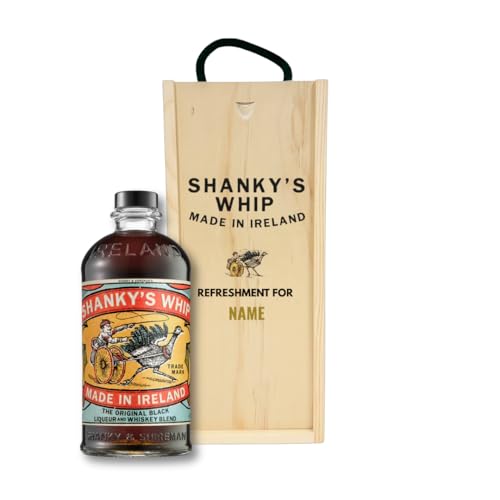 Personalised Shanky’s Whip Irish Whiskey Liqueur Gift Set – Alcohol Gift for Men or Women with Engraved Keepsake Box – Shanky’s Whip 70cl Bottle (33% ABV) – Gift Set, Whiskey Present