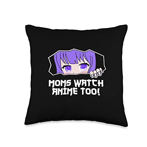 Moms Watch Anime Too Manga Mother's Day Japanese Animation Throw Pillow