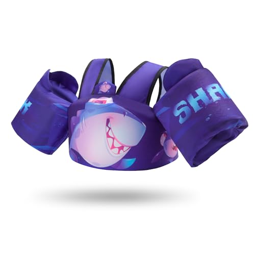 Coast Guard Approved UL Toddler Floaties for Age 2/3/4/5/6 Years Old，Double Crossed Strap Kids Swim Vest for 22-66 lbs Kids Swim Training Learning