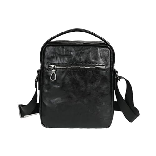[HNJUBVG] JSEIAJB Soft Black Leather Crossbody Bag Large Capacity Single Shoulder Backpack
