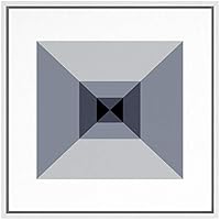 SIGNWIN Framed Canvas Wall Art Black and White Optical Illusion Line Art in a 3D Pyramid Square Geometric Shapes Illustrations Minimalism Modern Fun for Living Room, Bedroom, Office - 16x16 inches
