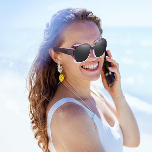 Wrap Around Eyewear - Uv Protection Square Glasses, Sunglasses Polarized Protection | Polarized Fit Over Glasses Sunglasses,3
