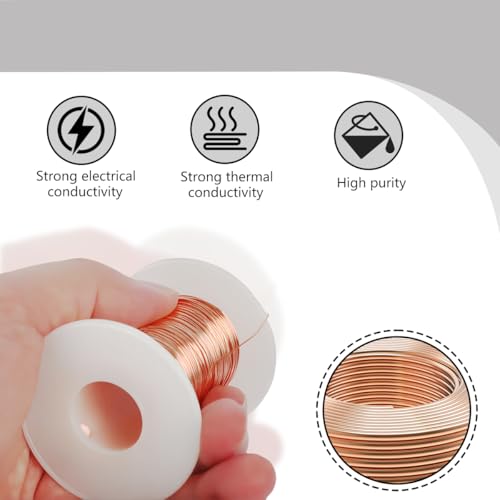 Marsred Reiner Kupferdraht, ø 1.3mmx20m 99,9% copper wire, T2 Blanker Kupferdraht, Basteldraht, Copper Wire für Schweißen, Experiment, Schmuck, DIY