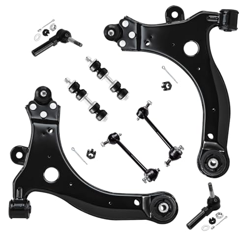 Image of Detroit Axle - Front 8pc Suspension Kit for Chevrolet Impala Monte Carlo Pontiac Grand Prix Buick LaCrosse Allure, 2 Lower Control Arms 2 Outer Tie Rod Ends 4 Front & Rear Sway Bar Links Replacement