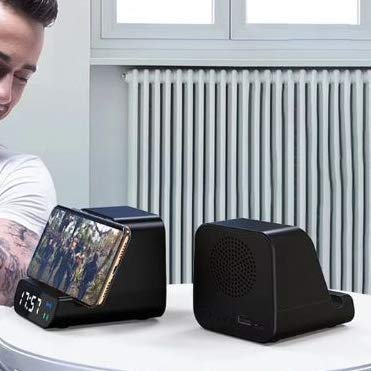 WANGLXST Portable Chargeur sans Fil Multifonction, Peut être Une Lampe de Chevet Horizontale Verticale sans Fil et réveil, adapté à Toute Maison, Bureau ou hôtel Multifonction, Black – vue 2