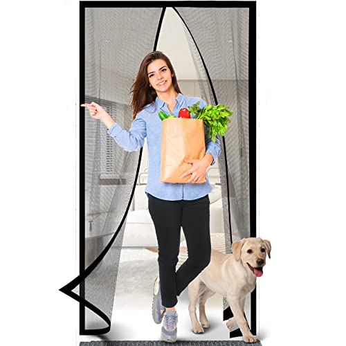 Magnetic Screen Door, Uamector Screen Door Mesh Screen Size 33" X 81", Door Screen Magnetic Closure Keeps Bugs Out Let Breeze In, Pet And Kid Friendly, Works With Front Doors, Sliding Doors #TOP8