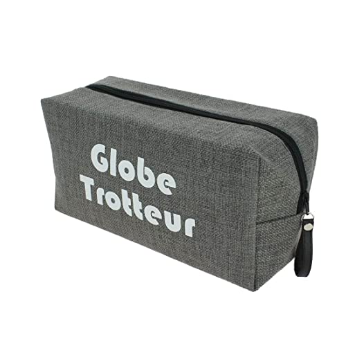 Trousse de toilette Globe Trotteur gris par Emmanuel Création en Aquitaine